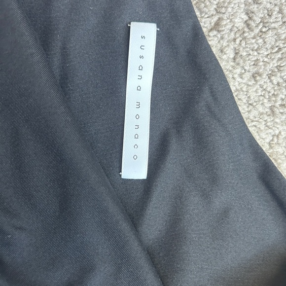 Susana Monaco Womens One Shoulder Sleeveless Cropped Tank Top Black Size Small - Picture 3 of 5